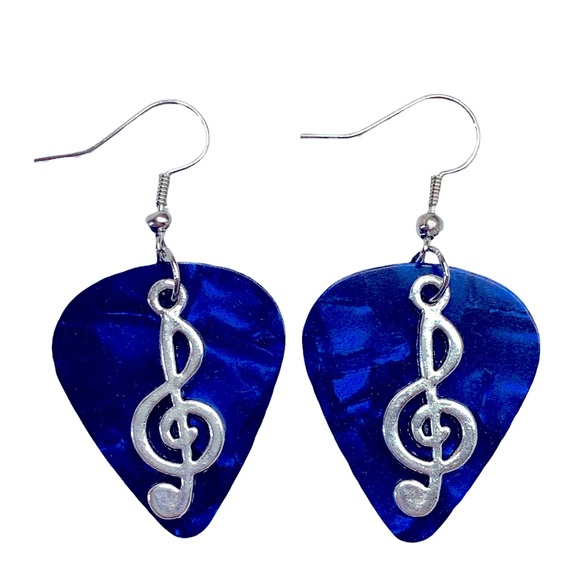 Jewelry - Guitar Pick Custom Earrings with Music Charm